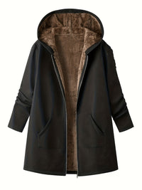 Clover Fleece Lined Hooded Longline Winter Coat