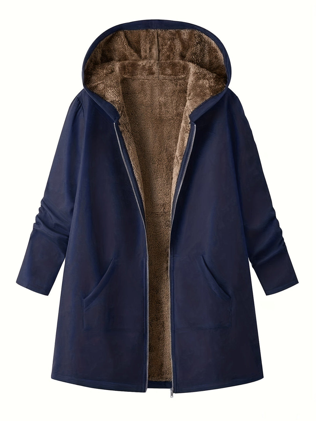 Clover Fleece Lined Hooded Longline Winter Coat