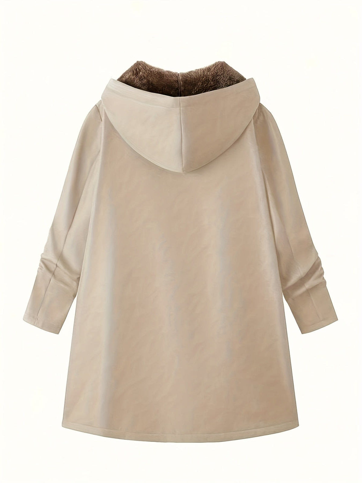 Clover Fleece Lined Hooded Longline Winter Coat_2