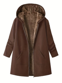 Clover Fleece Lined Hooded Longline Winter Coat