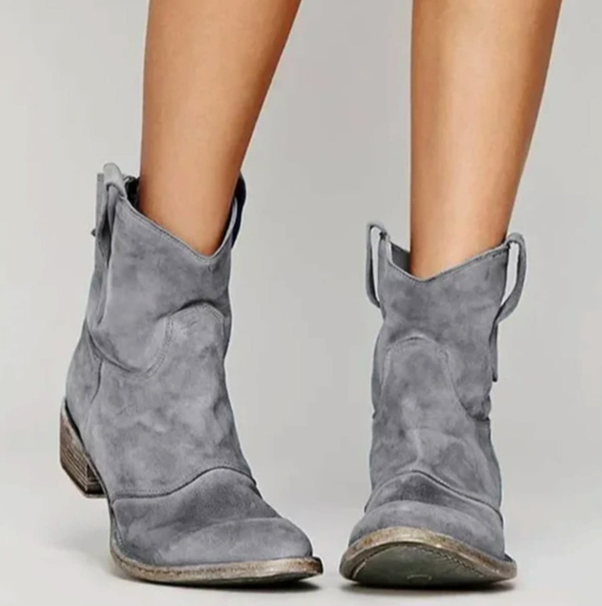 Dorothea Slouch Suede Western Ankle Boots_5
