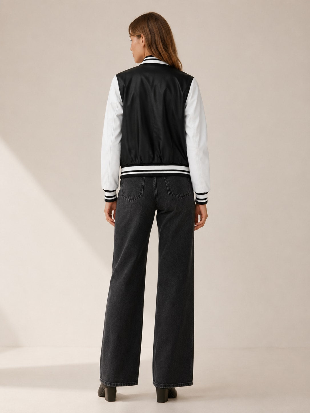 Winifred Contrast Sleeve Varsity Bomber Jacket_2
