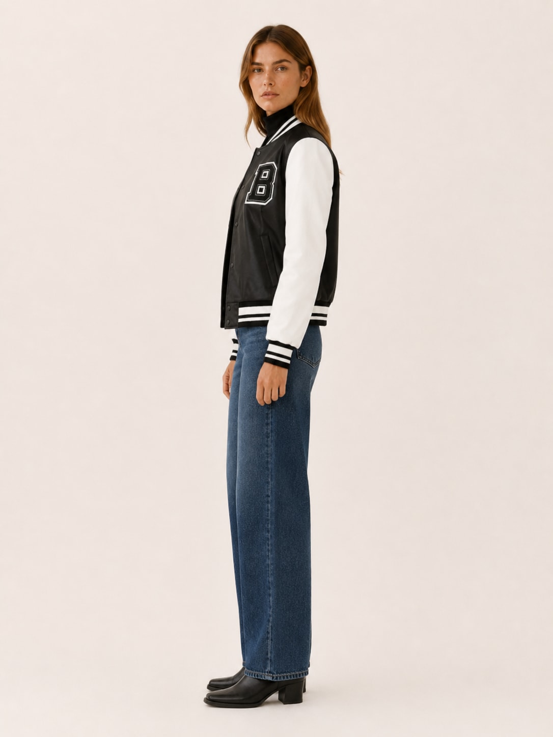 Winifred Contrast Sleeve Varsity Bomber Jacket_3