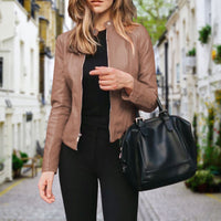 Anouska Zip Front Faux Leather Jacket