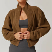 Elke Cropped Zip Up Fleece Jacket