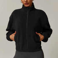 Elke Cropped Zip Up Fleece Jacket