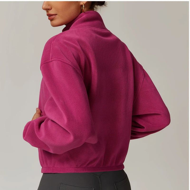 Elke Cropped Zip Up Fleece Jacket