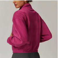 Elke Cropped Zip Up Fleece Jacket