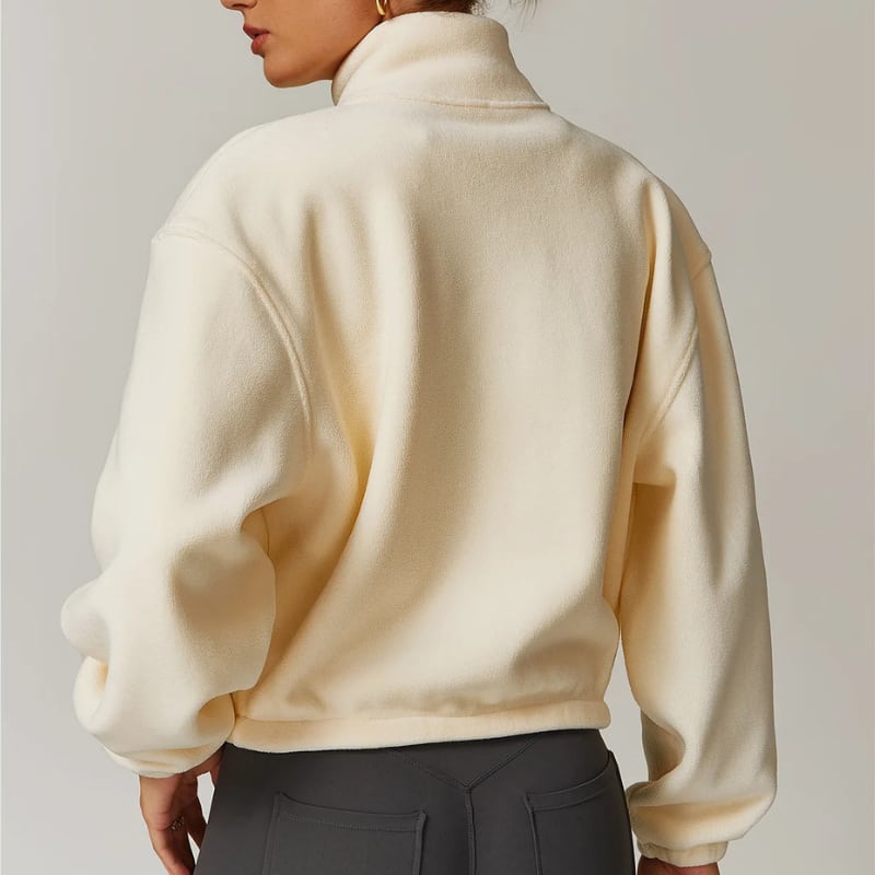 Elke Cropped Zip Up Fleece Jacket