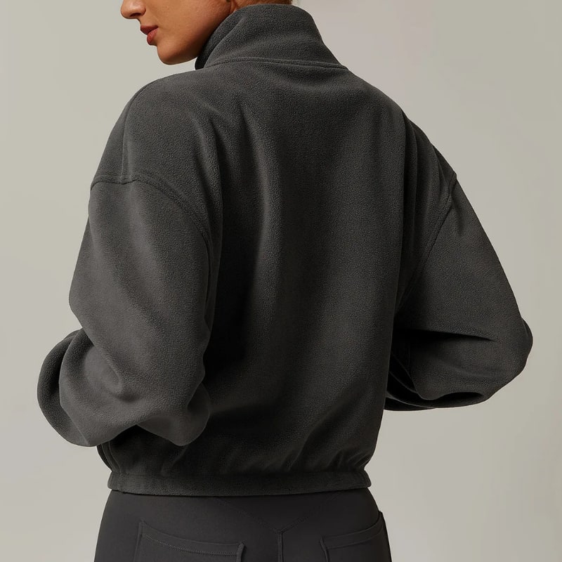 Elke Cropped Zip Up Fleece Jacket_14