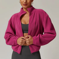 Elke Cropped Zip Up Fleece Jacket