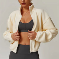 Elke Cropped Zip Up Fleece Jacket