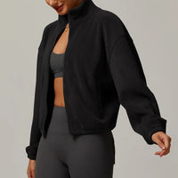 Elke Cropped Zip Up Fleece Jacket