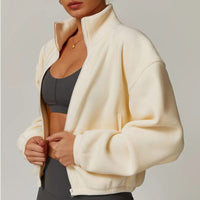 Elke Cropped Zip Up Fleece Jacket
