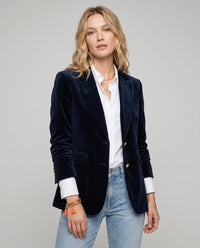 Aveline Velvet Single Button Dress Blazer
