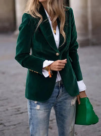 Aveline Velvet Single Button Dress Blazer