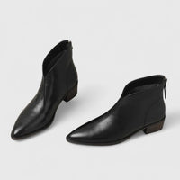 Xenia V Cut Pointed Toe Heeled Boots
