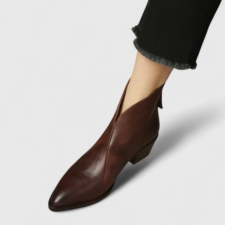 Xenia V Cut Pointed Toe Heeled Boots_3