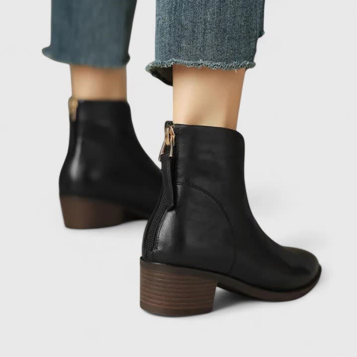 Xenia V Cut Pointed Toe Heeled Boots_5