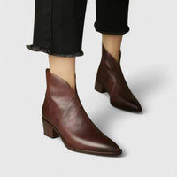 Xenia V Cut Pointed Toe Heeled Boots