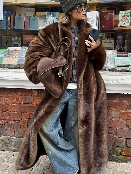 Cassia Long Pile Full Length Faux Fur Coat_1