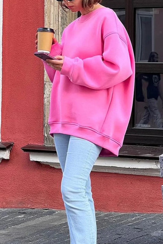 Maeve Oversized Brushed Crew Neck Sweatshirt_1