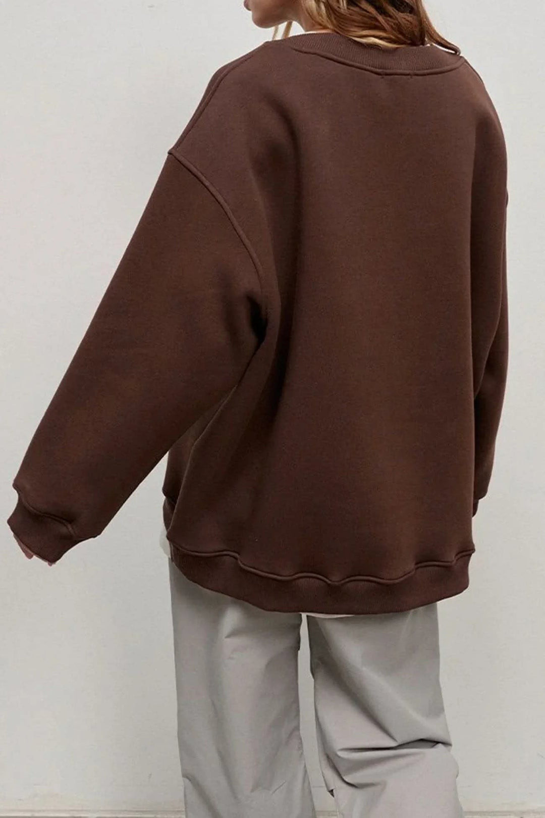 Maeve Oversized Brushed Crew Neck Sweatshirt