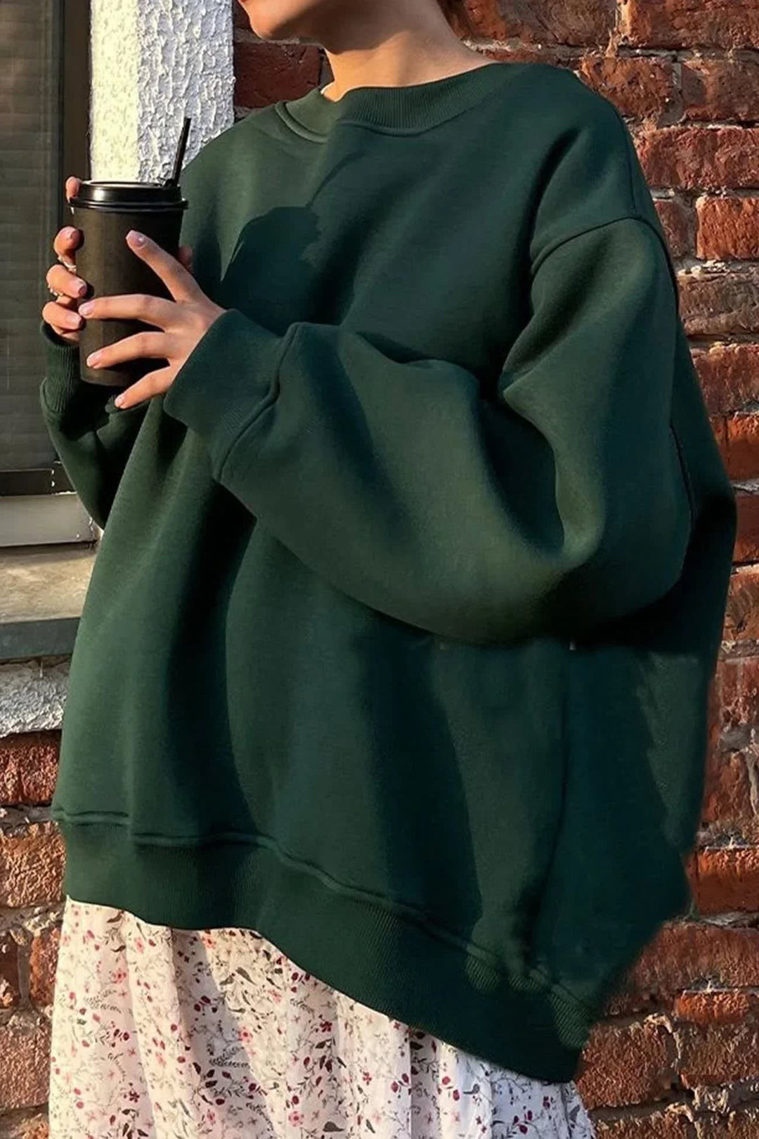Maeve Oversized Brushed Crew Neck Sweatshirt