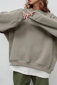 Maeve Oversized Brushed Crew Neck Sweatshirt