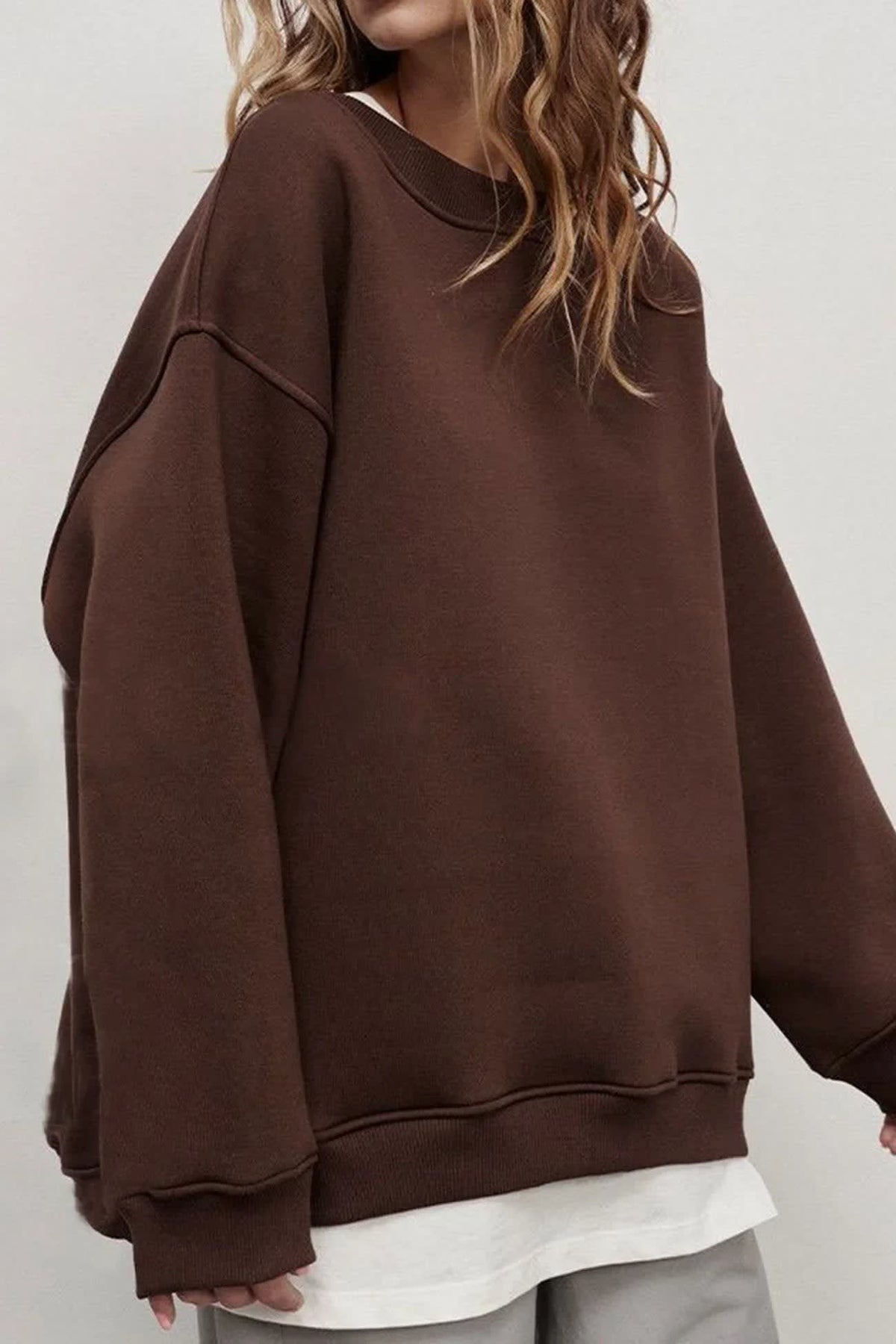 Maeve Oversized Brushed Crew Neck Sweatshirt_9