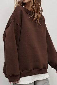 Maeve Oversized Brushed Crew Neck Sweatshirt