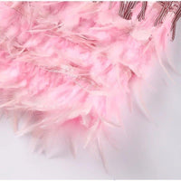 Linnea Feather Hem Fringe Sequin Dress