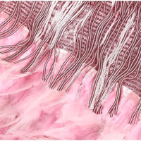 Linnea Feather Hem Fringe Sequin Dress