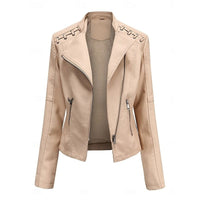 Zelda Studded Shoulder Faux Leather Jacket