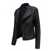 Zelda Studded Shoulder Faux Leather Jacket