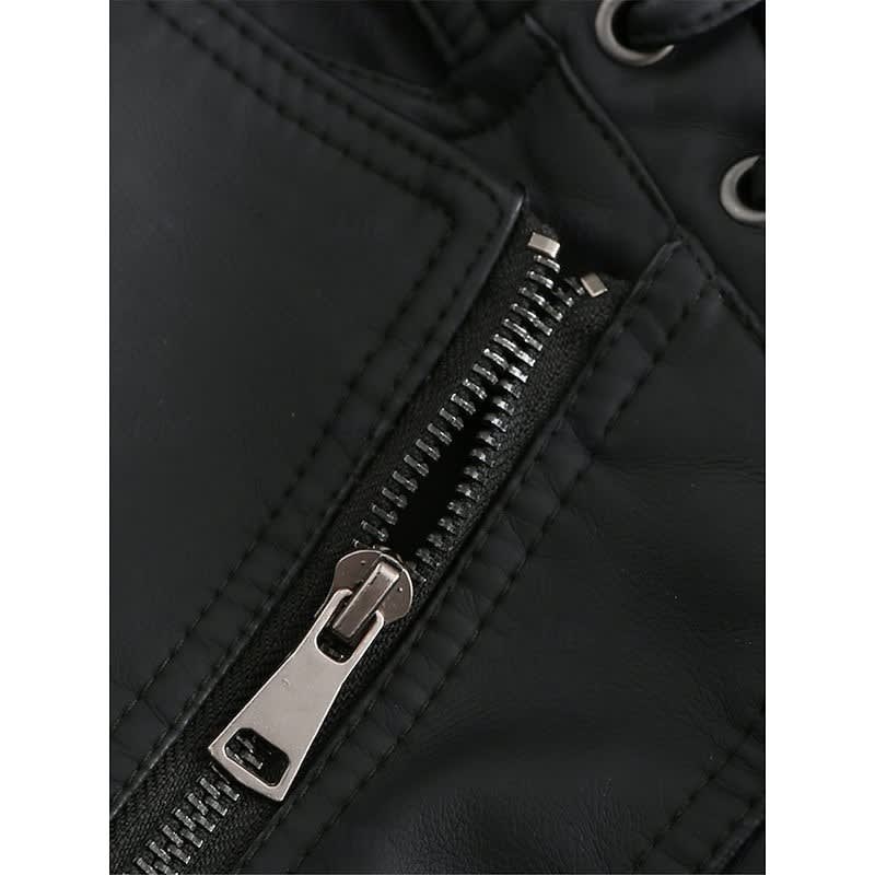 Zelda Studded Shoulder Faux Leather Jacket