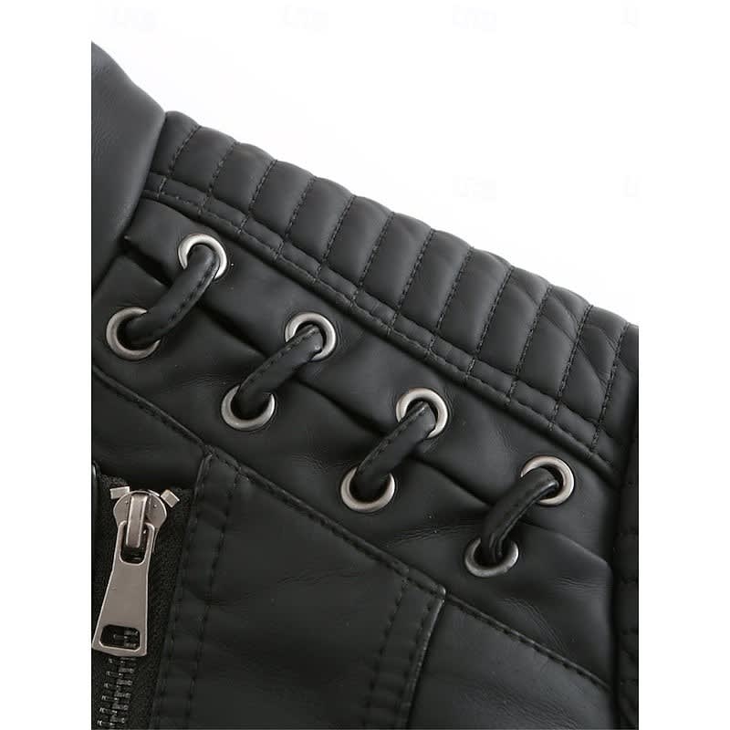 Zelda Studded Shoulder Faux Leather Jacket_9