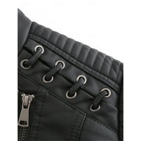 Zelda Studded Shoulder Faux Leather Jacket