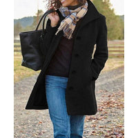 Amara Turndown Collar Button Front Winter Coat