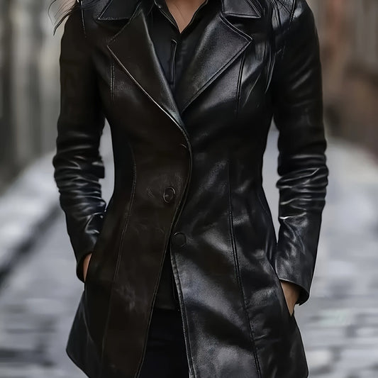 Isadora Faux Leather Tailored Coat_1
