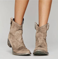 Araminta Suede Western Ankle Boots