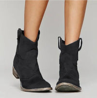 Araminta Suede Western Ankle Boots