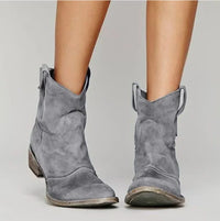 Araminta Suede Western Ankle Boots