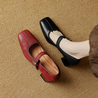Ilana Square Toe Mary Jane Block Heels