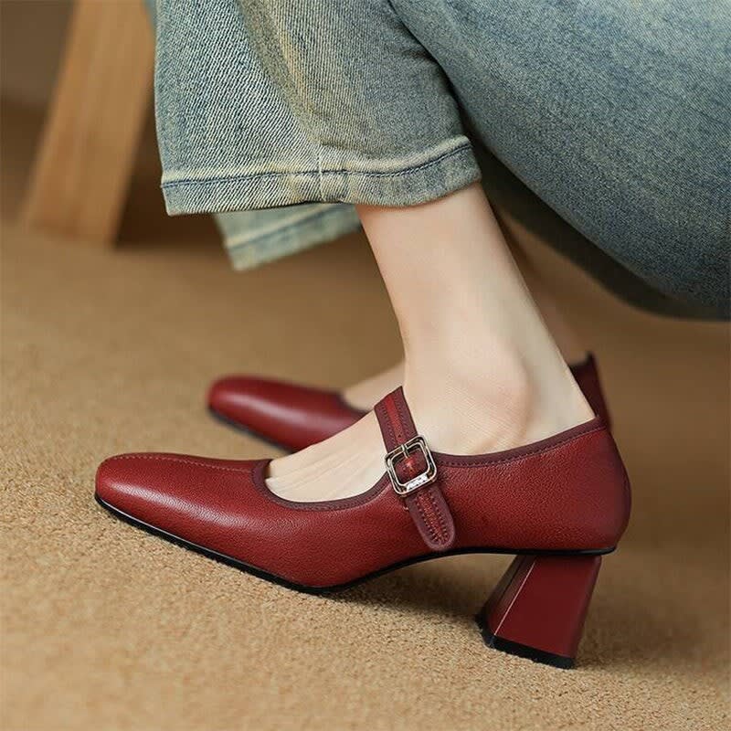 Ilana Square Toe Mary Jane Block Heels_4