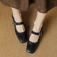 Ilana Square Toe Mary Jane Block Heels