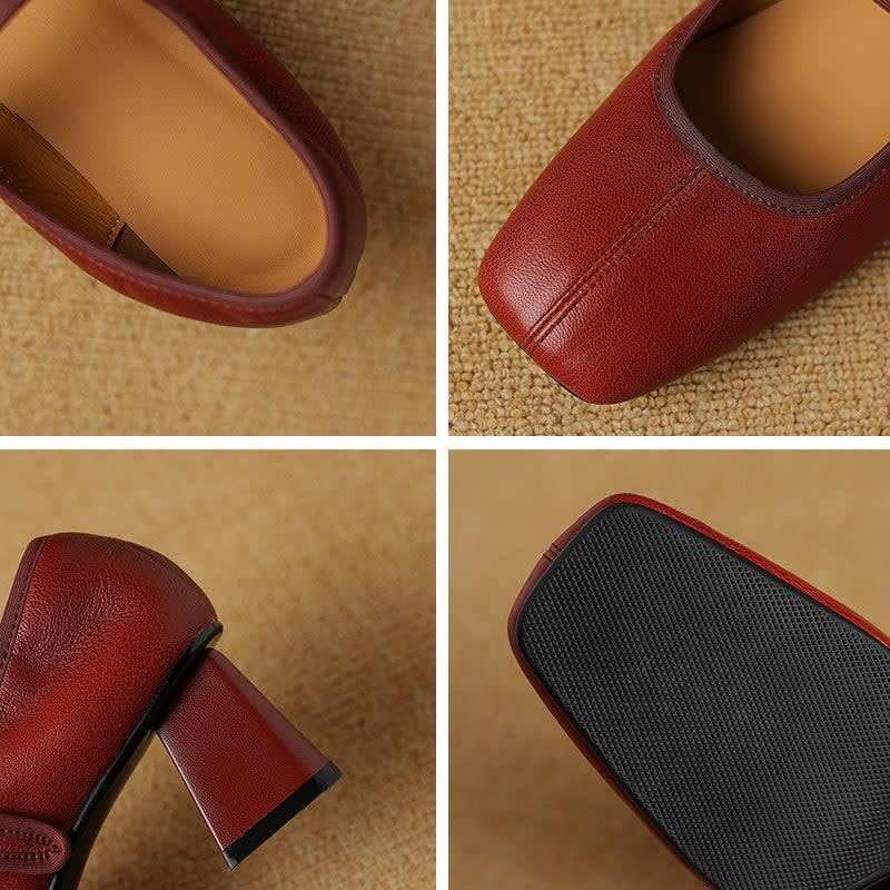 Ilana Square Toe Mary Jane Block Heels