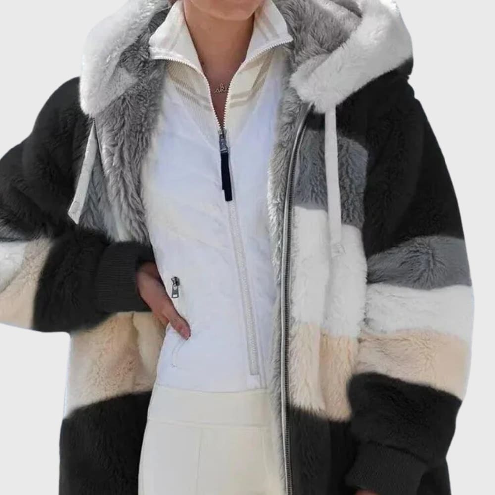 Annabel Color Block Hooded Teddy Jacket_6