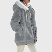 Annabel Color Block Hooded Teddy Jacket