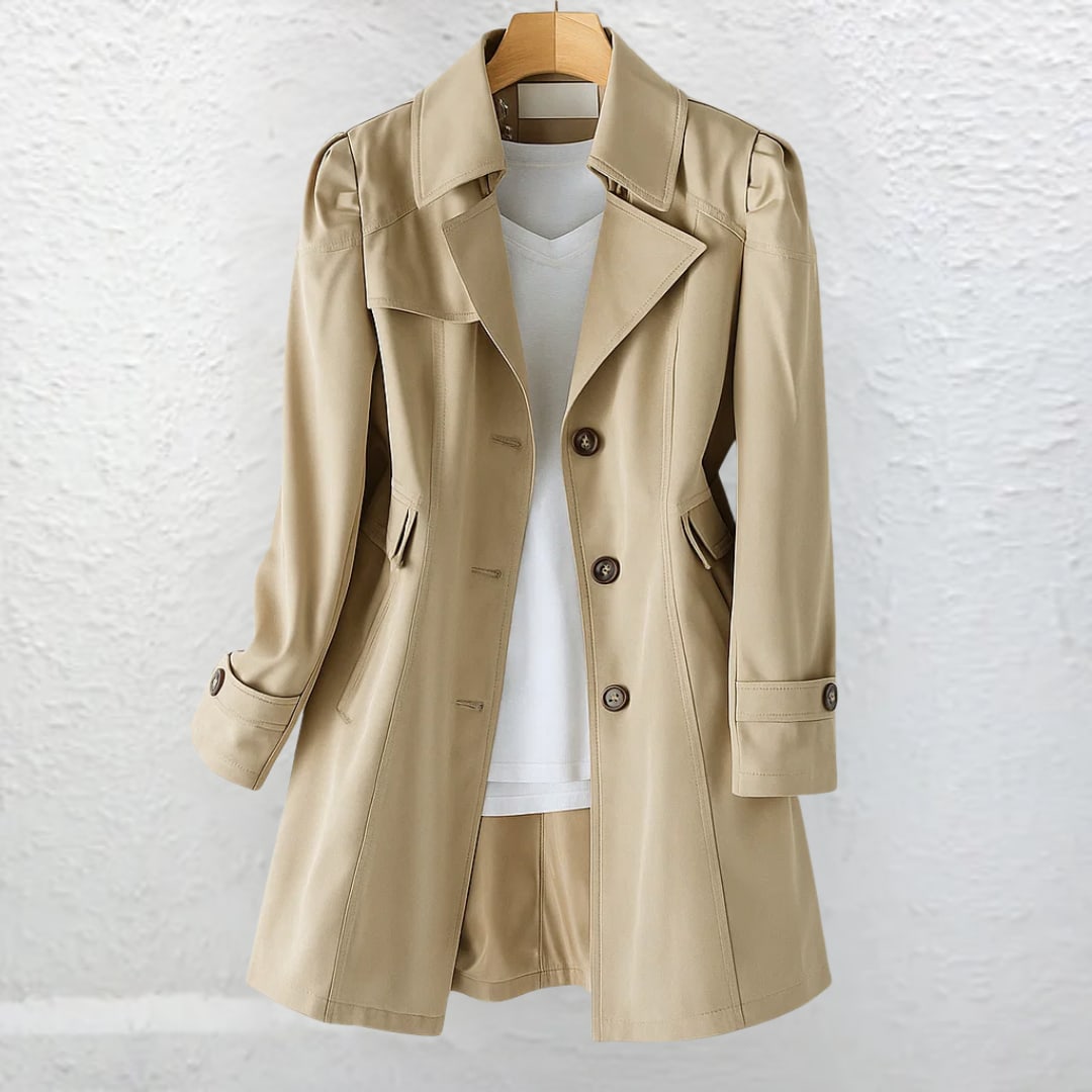 Pia Fitted Single Breasted Trench Coat_4
